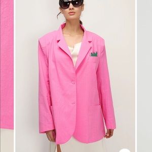 STORETS Pink Brianna Oversized Handkerchief Blazer